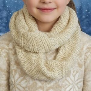 Kids Cream Shimmer Infinity Scarf NWT